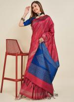 Soft Silk Red Traditional Wear Weaving Saree